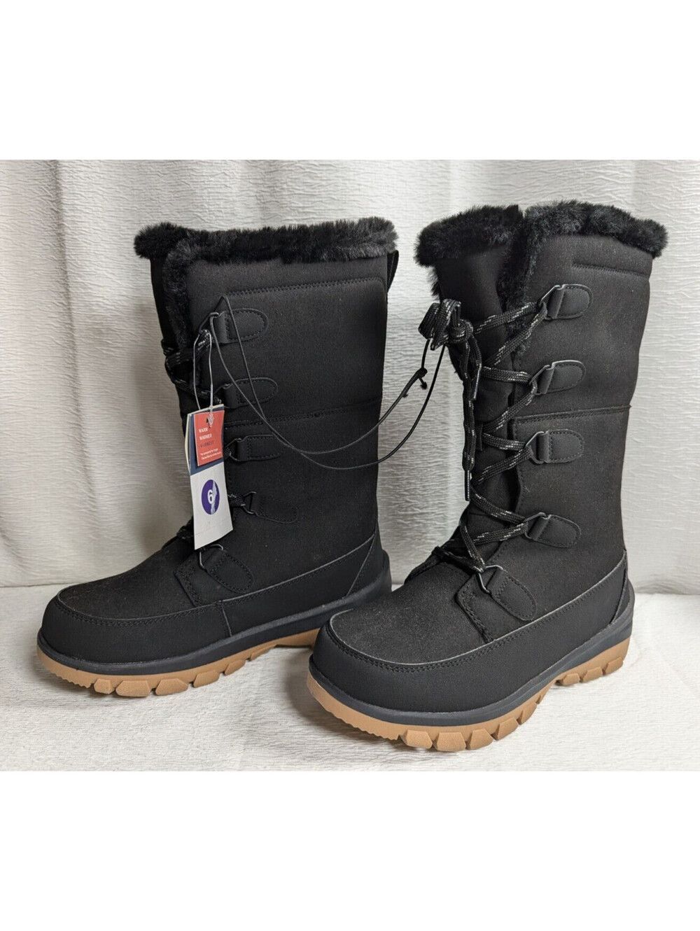 Thermolite - Ecomade - Women's Boots - Faux Fur Lace Up Boots - Size 6